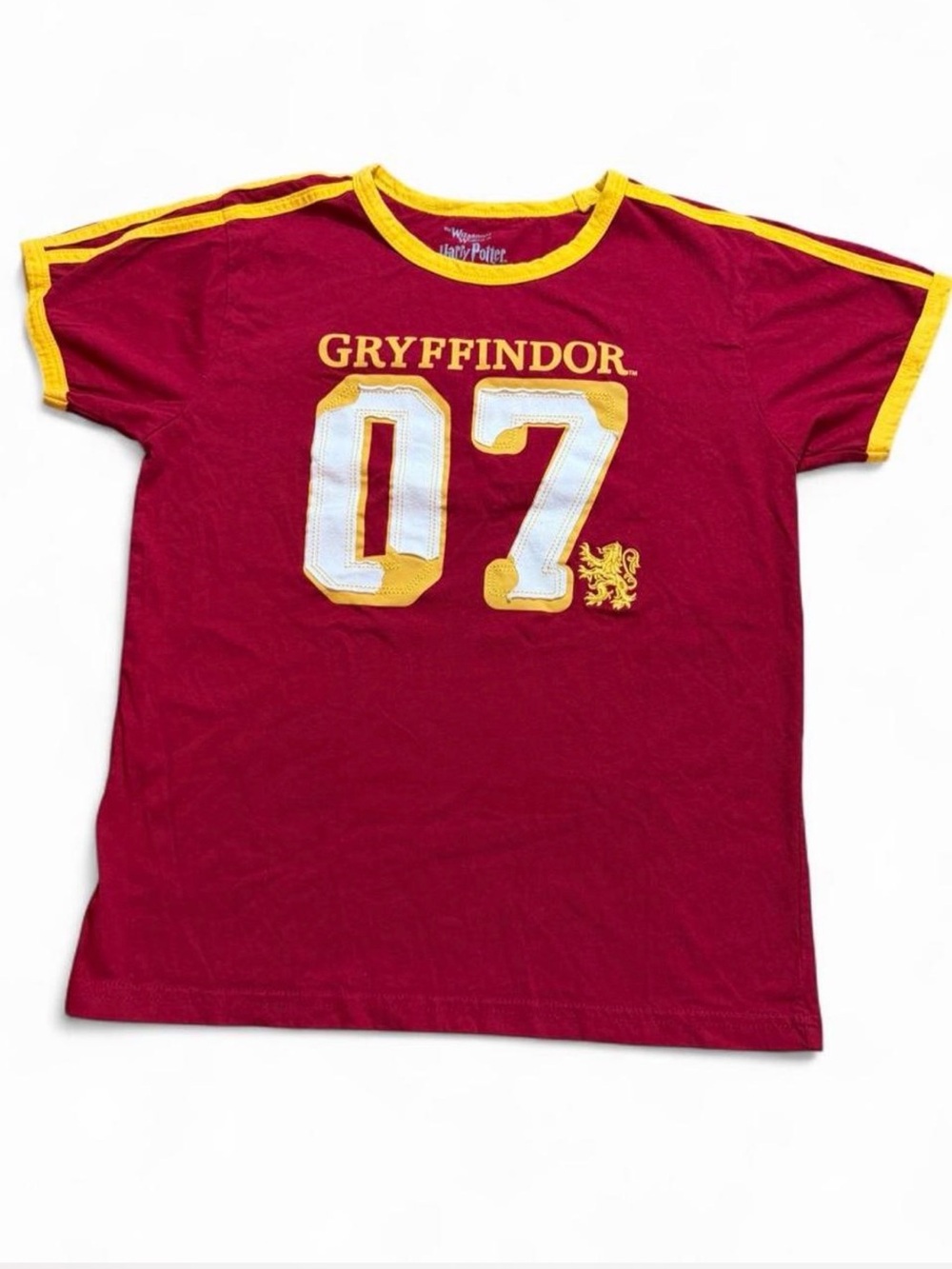 Harry Potter Gryffindor 07 Jersey Style Ringer T-Shirt Kids L Universal Studios